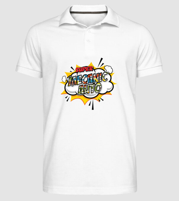 Super mecanic auto model alb pe tricou