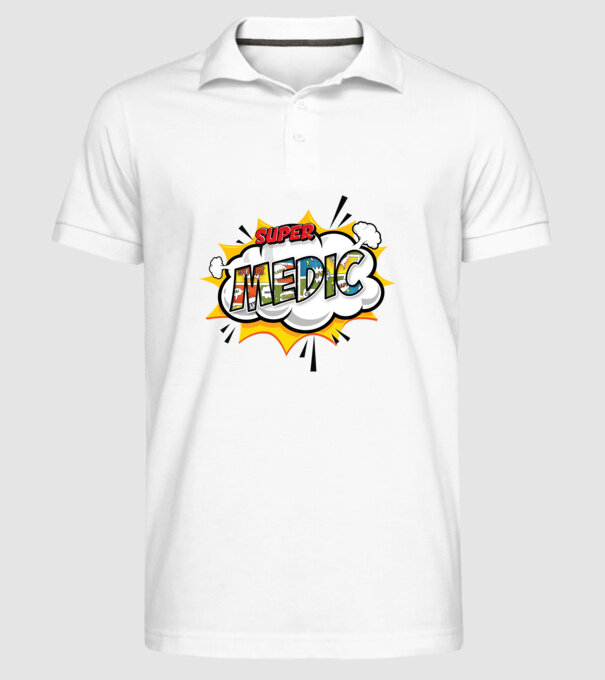 Super Medic model alb pe tricou