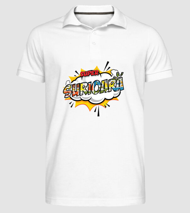 Super Surioară model alb pe tricou