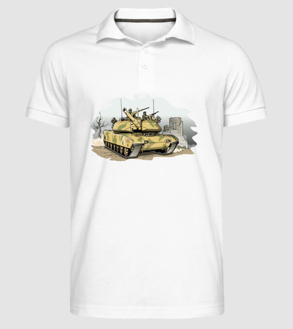 Tancuri model alb pe tricou