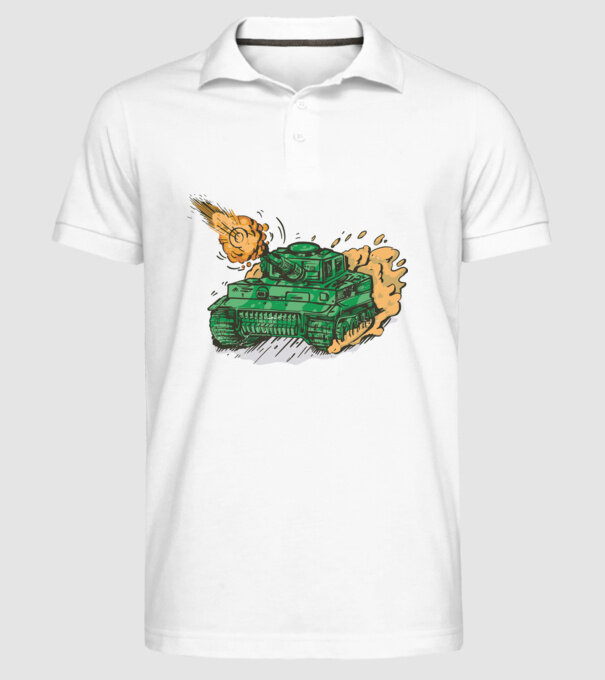 Tancuri model alb pe tricou