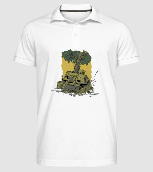 Tancuri model alb pe tricou