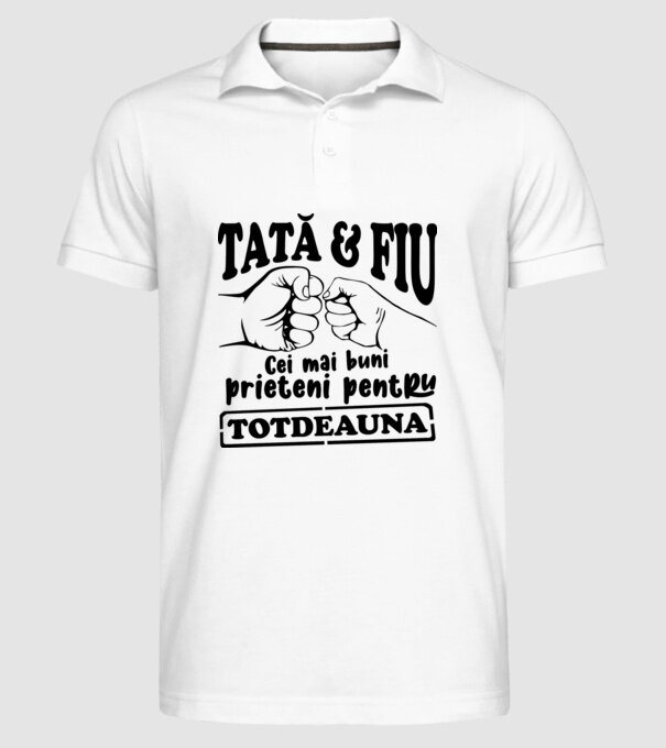 tată & fiu - cei mai buni prieteni pentru totdeauna model alb pe tricou