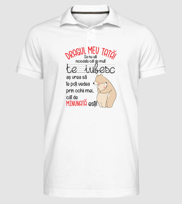 Tată Cât de minunat ești model alb pe tricou
