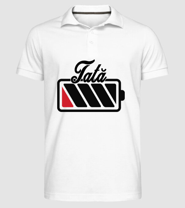 Tată la încărcat model alb pe tricou