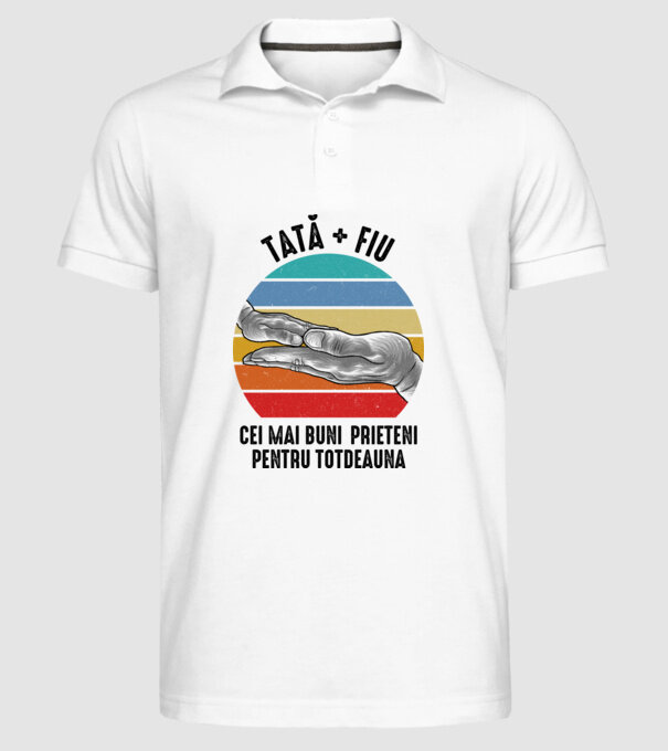 Tată - fiu - Cei mai buni prieteni pentru totdeauna model alb pe tricou