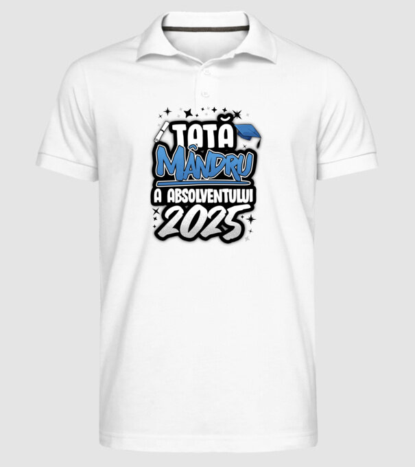 Tată MÂNDRU a absolventului model alb pe tricou