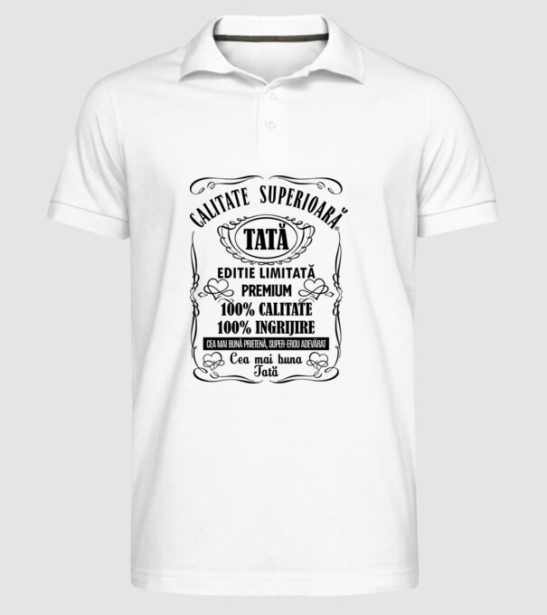Tată Premium - ediție limitată premium model alb pe tricou