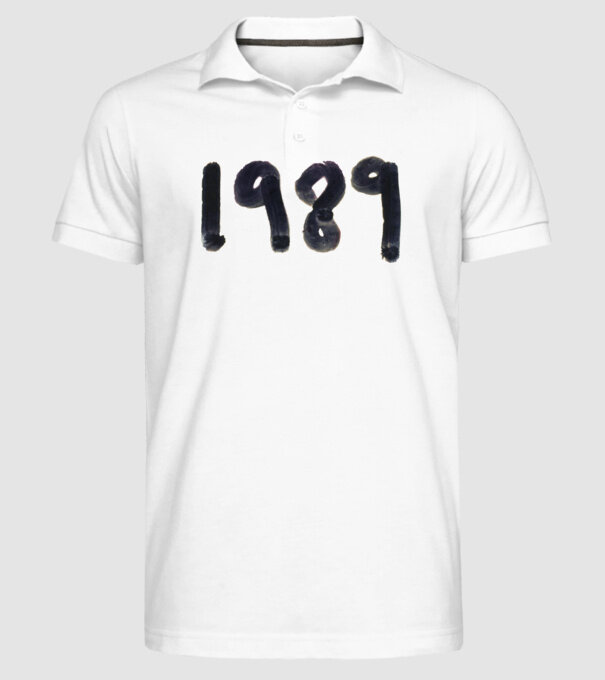 Taylor Swift 1989 text model alb pe tricou