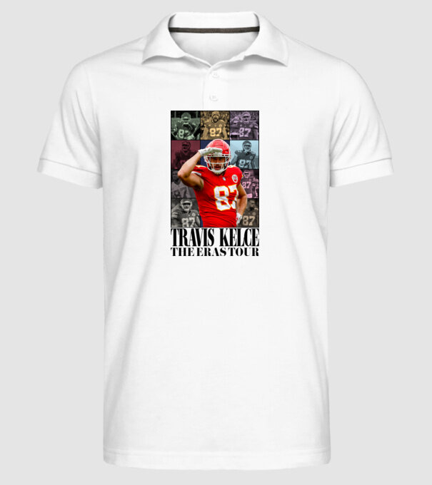 Taylor Swift Eras Travis Kelce model alb pe tricou