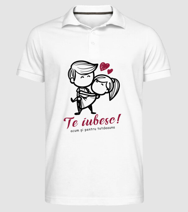 te iubesc! model alb pe tricou