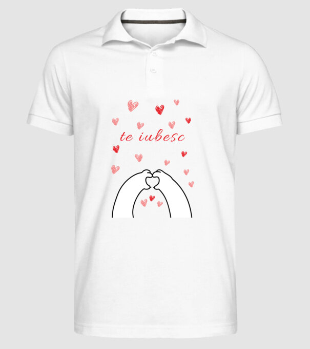 te iubesc model alb pe tricou