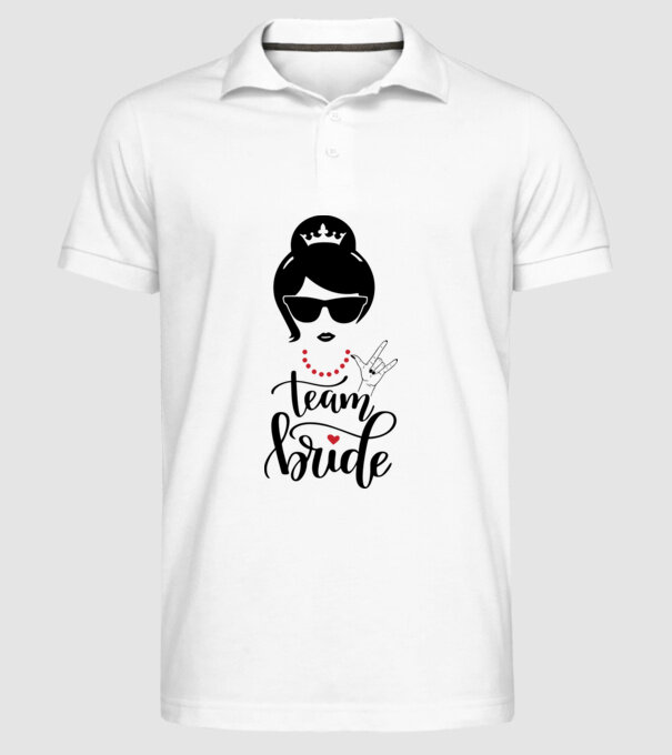 Team Cool Bride model alb pe tricou