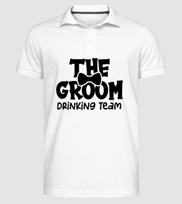 The Groom model alb pe tricou