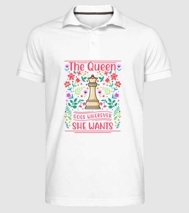 the queen goes wherever she wants model alb pe tricou