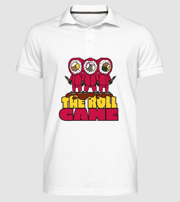the roll game squid game model alb pe tricou