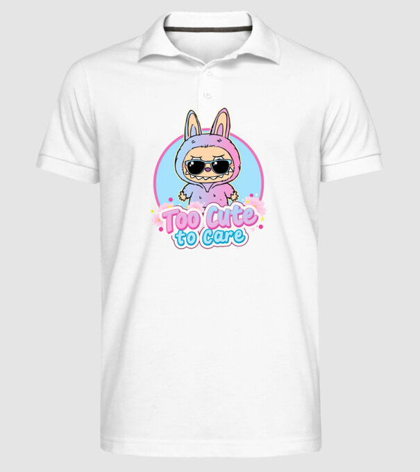 Too cute to care model alb pe tricou