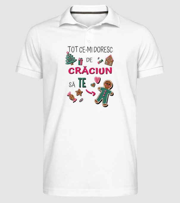 Tot ce-mi doresc de Crăciun să TE om alb model alb pe tricou