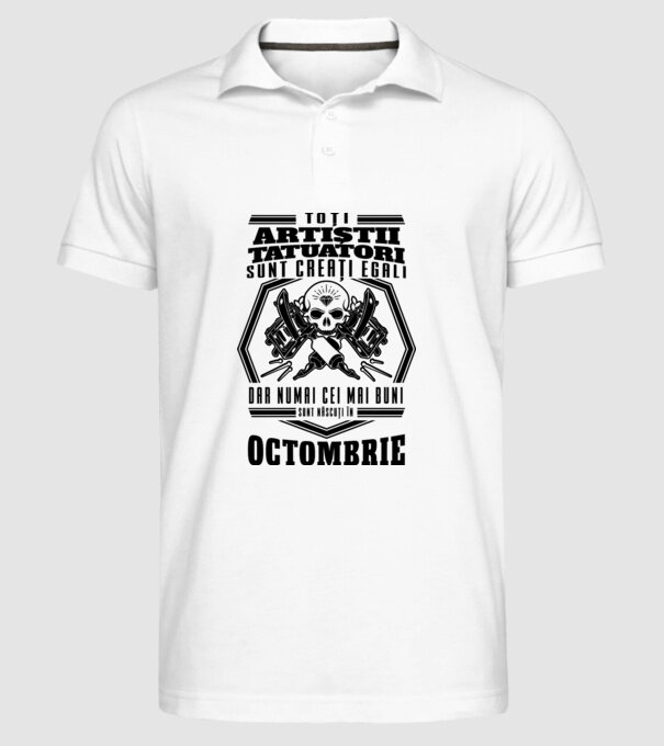Toți artiștii tatuatori sunt creați egali octombrie model alb pe tricou