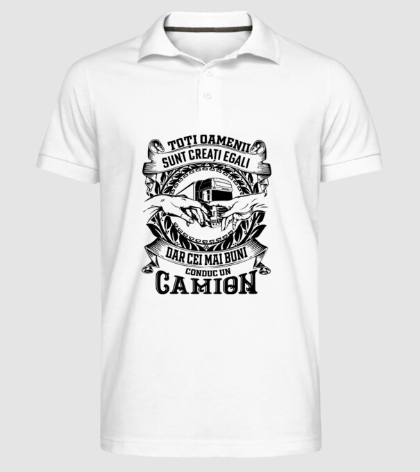 toți oamenii sunt creați egali, dar cei mai buni conduc un camion model alb pe tricou