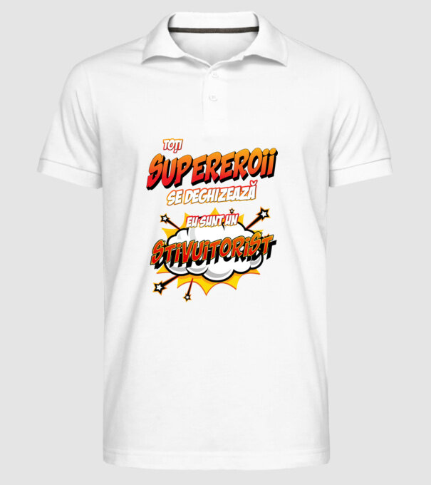 Toți supereroii se deghizează, eu sunt un stivuitorist model alb pe tricou