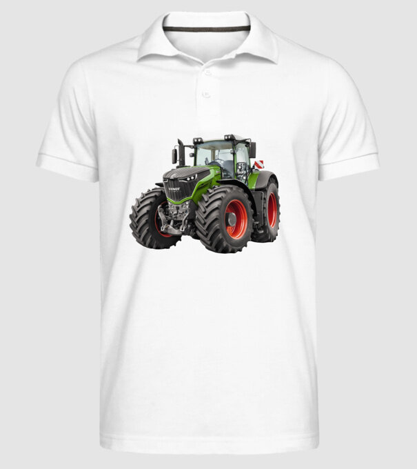 TRACTOR model alb pe tricou