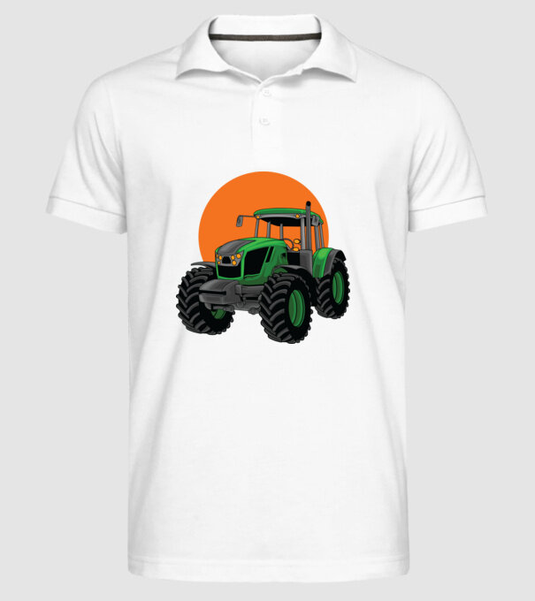 TRACTOR model alb pe tricou