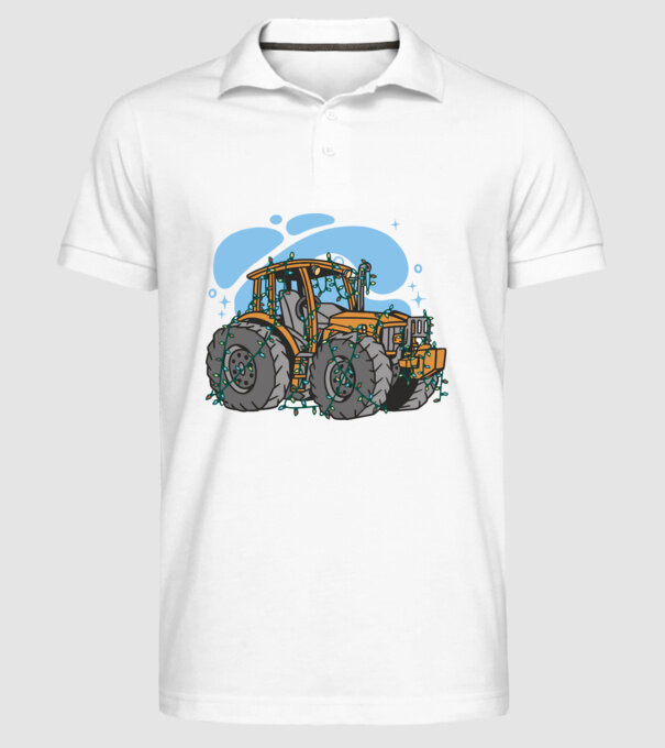 TRACTOR model alb pe tricou