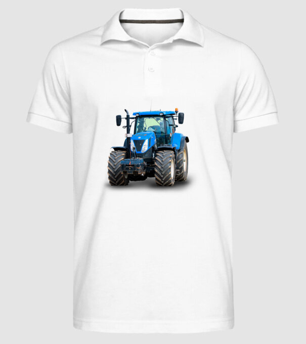 TRACTOR model alb pe tricou