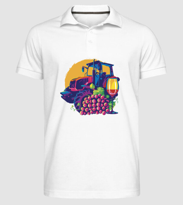 TRACTOR model alb pe tricou