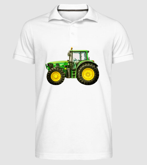 TRACTOR model alb pe tricou