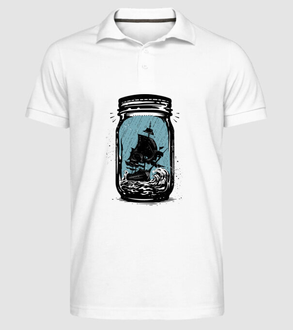 Trapped model alb pe tricou