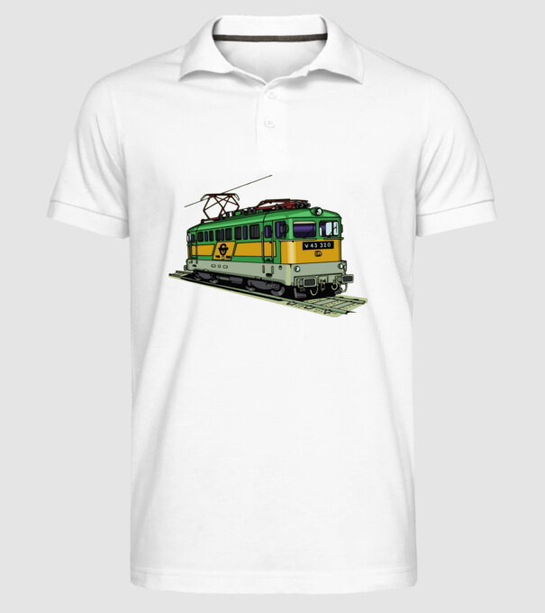 Trenuri model alb pe tricou