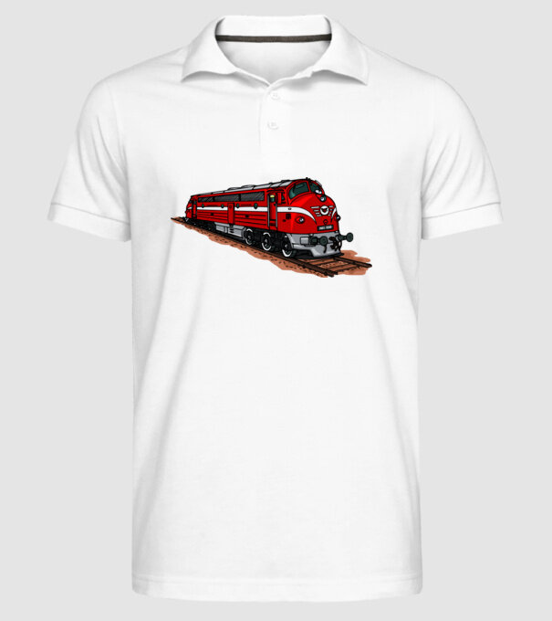 Trenuri model alb pe tricou