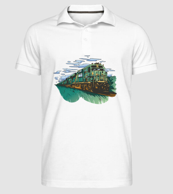 Trenuri model alb pe tricou