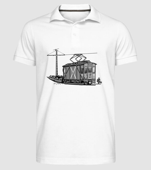 Trenuri model alb pe tricou