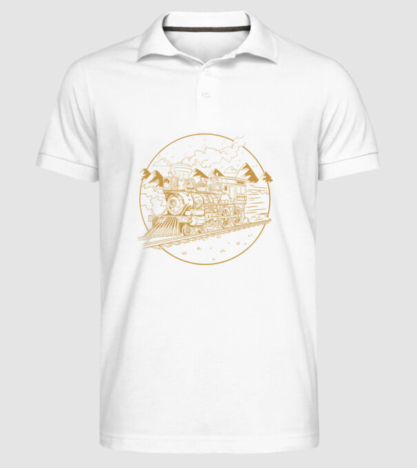 Trenuri model alb pe tricou