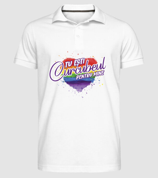 Tu ești curcubeul pentru mine model alb pe tricou