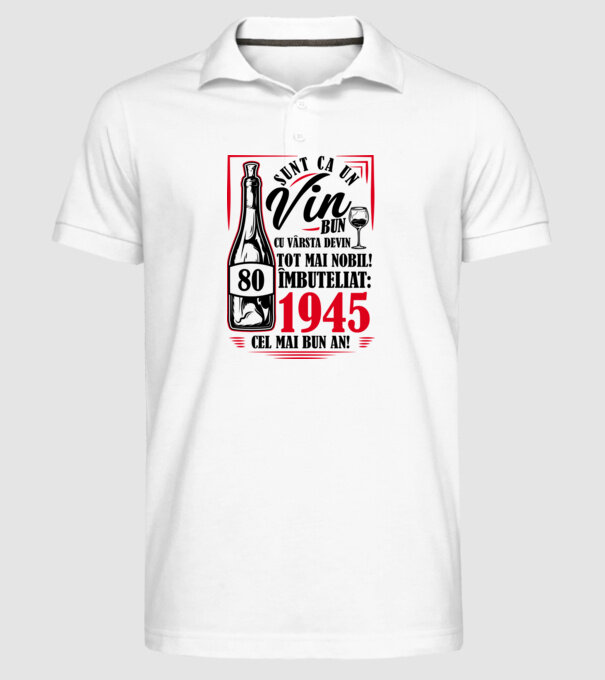 Un Vin Bun 1945 - Alb model alb pe tricou