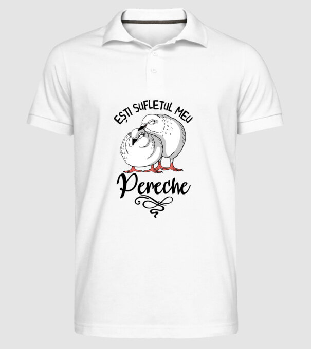 Valentine ești sufletul meu pereche model alb pe tricou