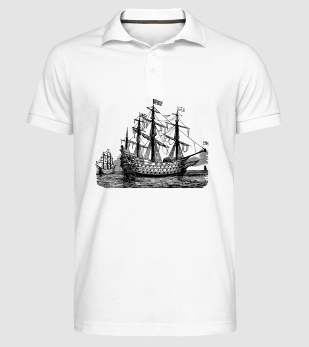 Vapoare model alb pe tricou