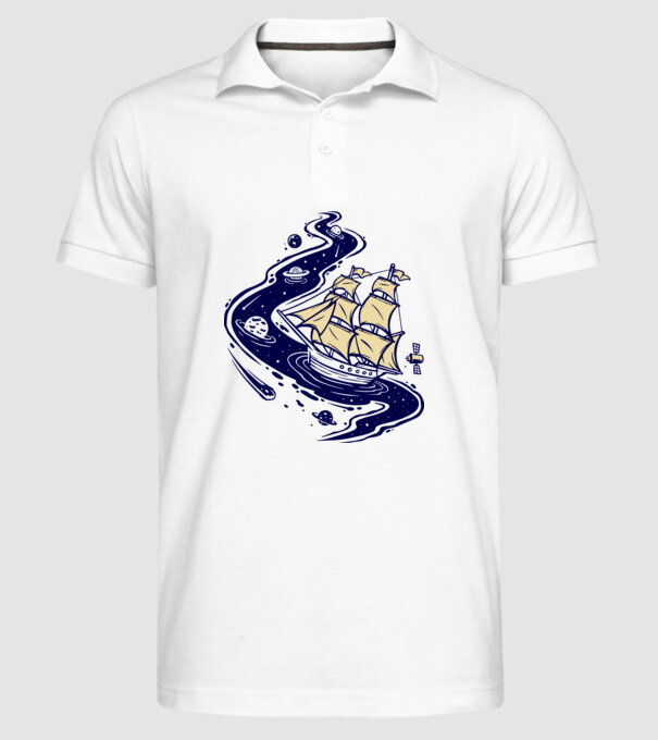 Vapoare model alb pe tricou