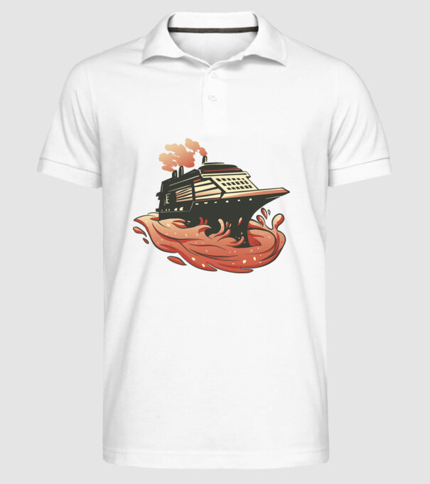 Vapoare model alb pe tricou