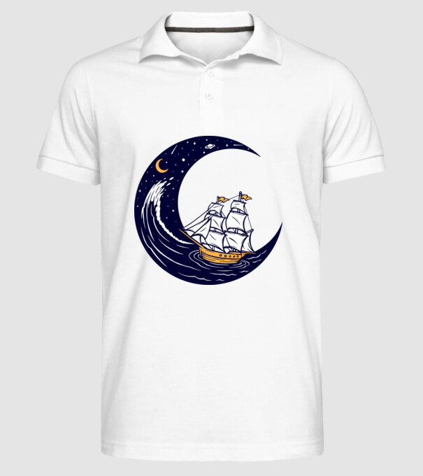 Vapoare model alb pe tricou