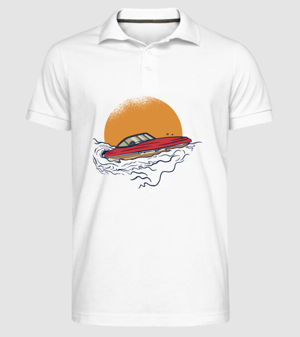 Vapoare model alb pe tricou