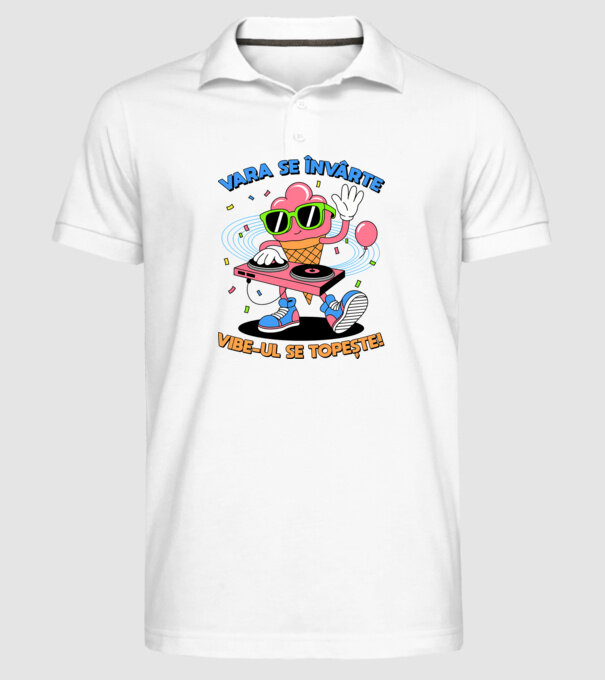Vara se învârte model alb pe tricou