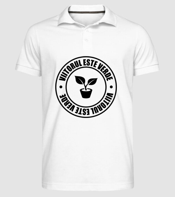 Viitorul este verde model alb pe tricou