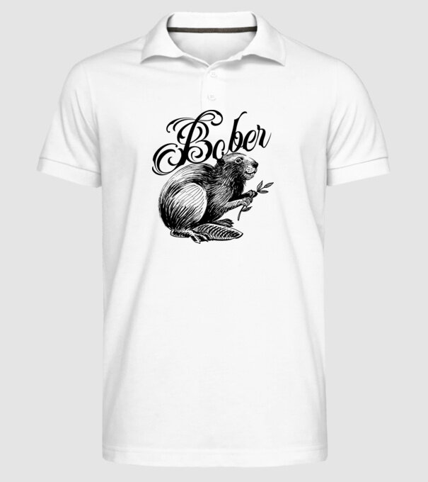 Vintage Bober model alb pe tricou