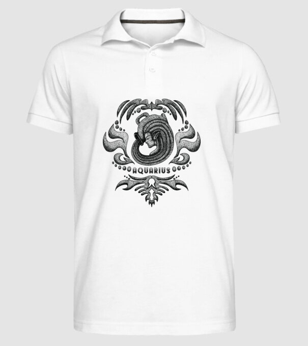 Vintage zodiac aquarius model alb pe tricou
