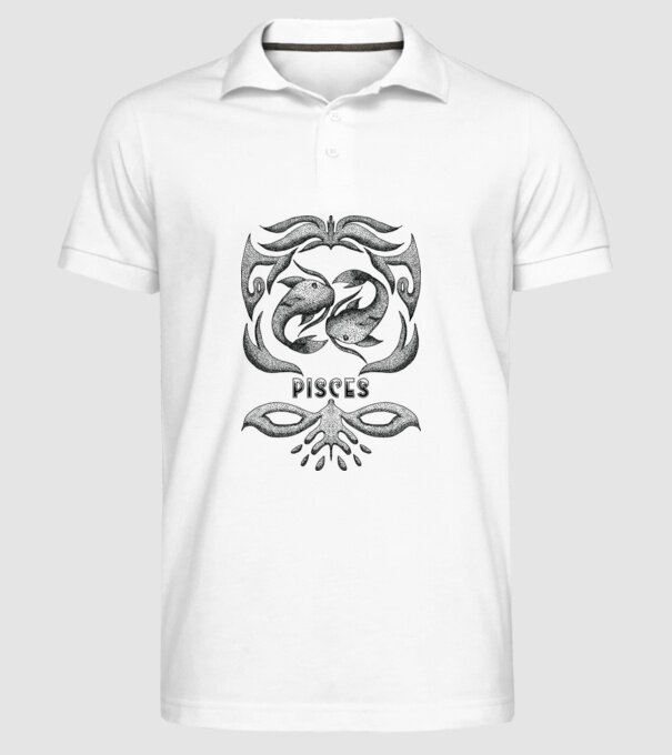 Vintage zodiac pisces model alb pe tricou
